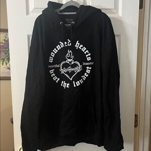 Beau Black Wounded Hearts Hoodie